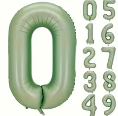 ★ ナンバーバルーン　- 0 -　数字　風船　誕生日バルーン　数　日付　数字の風船　番号　番号風船　バルーン　バースデーグッズ　誕生日デコレーション　バースデーアイテム　お祝い　緑風船　推し活アイテム　推し　推し活グッズ　誕生日 生誕祭　バースデーフォト