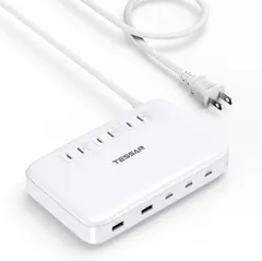 USB 急速充電器 65W 薄型 電源タップ usb c付きコンセント 充電ステーション テーブルタップ 3個AC口 3個Type-Cポート 2個type-Aポート PD QC対応 充電アダプター