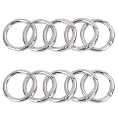 【特価商品】丸型 キーリング 40mm 26mm キーホルダー 10個セット カラビナ