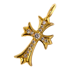 クロムハーツ / CHROME HEARTS　タイニーCHクロス　22K with パヴェダイヤモンド