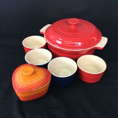 1304 Le creuset ル クルーゼ ラージココット ラムカン 4個 ラムカンダムール キャセロールディ 6点セット