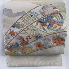 最終値下げ 【新品・仕立て上がり】正絹 袋帯 振袖 黒 松 竹 ねじり梅