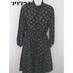 ◇ continuer de NICE CLAUP 花柄 フラワー 長袖 ロング ワンピース サイズF ブラック マルチ レディース  【中古】 【1202090003247】