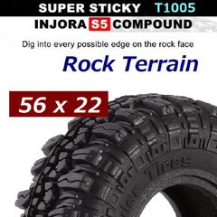 5622 ■ お勧め品★ INJORA S5 スーパーソフト タイヤ 56 x 22 4本 1.0 ビードロックホイール 適合 T1005 / SCX24 TRX4M FMS FCX CR18P 等 ミニクローラーに