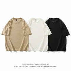 半袖シャツ メンズ ビッグシャツ 夏服 大きいサイズ トップス カジュアル ゆったり シンプル オシャレ 涼しい 軽い 柔らかい 快適 クルーネック サマー服 おしゃれ ファッションHZQ4127