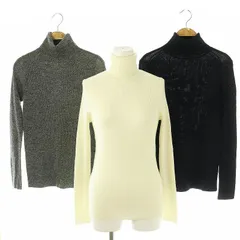 ユニクロ UNIQLO 24AW メリノリブタートルネックニット セーター 3枚セット 長袖 ブラック ホワイト ネイビー オフホワイト /ES ■OS