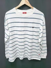 ◇ Θ niko and … ×POLO BCS コラボ ボーダー柄 長袖 ロンＴ カットソー サイズ表記なし ホワイト グリーン レディース E  【1506180014589】