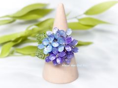 紫陽花のリング　バイオレット×ブルー