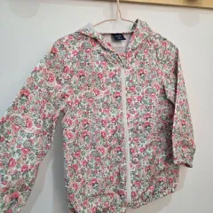 100 女児 ベビーギャップ 花柄 フード ウィンドブレーカー