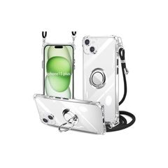 PAILAIMEN iphone 15 Plus 케이스 클리어 넥 링 첨부 숄더 내충격 대응 아이폰 15 pro Plus 스마트폰 케이스 어깨걸이 비스듬히 걸어 줄 걸이 케이스 투명 TPU 스트랩 첨부 휴대 케이스 박형 경량 끈 첨부 넷 0