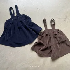 -oatmeal-　韓国子ども服 コーデュロイワンピース color - navy/brown