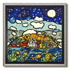 ★ ウォーラス『イゾラデイソーニ』複製画・抽象画　風景　メルヘン　雪・複製画