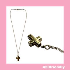 420friendly ニーズに合わせた クロスチャーム- (ゴールド)