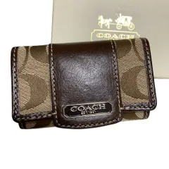 新品同様 COACH コーチ シグネチャーキャンバス 6連キーケース ブラウン レディース 古着 中古 USED