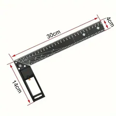 多機能 スコヤ 止型定規 30cm 角度計 直角定規 L型定規 大工道具 DIY 木工 建築 高精度 アルミ製 軽量 墨出し 定規 スライディングスコヤ ゲージ 建築用測定器 三角スコヤ 日曜大工 アルミ合金 プロ仕様 スクエア 定規セット 定規ツール