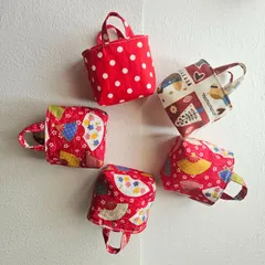 ミニミニトートバッグ 布バスケットラッピング 5点 ハンドメイドNo.675