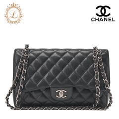 CHANEL シャネル   チェーンショルダーバッグ 　デカマトラッセ　30cm 　キャビアスキン   黒 （シルバー金具） レディース バッグ レディース【中古】【送料無料】