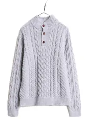 【お得なクーポン配布中!】 エルエルビーン コットン ケーブル ニット セーター メンズ L / LLビーン フィッシャーマン アラン ヘンリーネック LLBEAN ヘビーウェイト