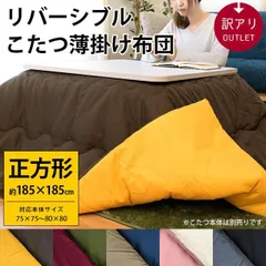 訳あり品 無地リバーシブルこたつ掛け布団 正方形 約185×185cm 新品【2B-409-100】のサムネイル