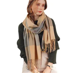 チェック_灰＋黄 [KOEKOI] マフラー レディース チェック柄 大判 ストール レディース ショール 防寒 防風 肩掛け 肩掛け 巻き物 防寒 暖かい メンズ マフラー かわいい 冬 厚手 秋冬 大判マフラー スカーフ 大きめサイズ 羽織り (チェック,