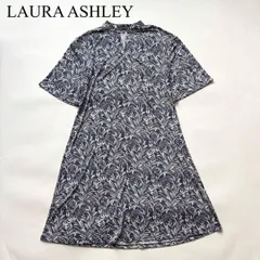 LAURA ASHLEY ローラアシュレイ ボタニカル 総柄 ワンピース ストレッチ ドレス 大人 フレア