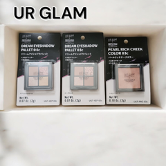 UR GLAM ユーアーグラム UGT ドリームアイシャドウパレット 03c UGT  ドリームアイシャドウパレット 04c UGT パールリッチチークカラー 03c セット ダイソー DAISO コスメ