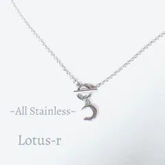 【金属アレルギー対応】三日月 シンプル マンテル ネックレス