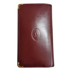 【中古品】 Cartier カルティエ マストライン カードケース パスケース 手帳カバー ロゴ レザー ボルドー 本体のみ W89664RKのサムネイル