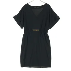 ZARA BASIC ザラベーシック 半袖 膝丈ワンピース XS ブラック レディース 古着