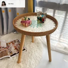 民芸調、改造丸テーブル。7-053