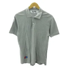 コムデギャルソン PLAY グレー ポロシャツ プレイ コムデギャルソン ニット ポロシャツ-グレー