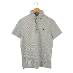 バナナリパブリック BANANA REPUBLIC アニマル刺繍 ポロシャツ 半袖 ボーダー S 白 ホワイト 紺 ネイビー /AT ■OS