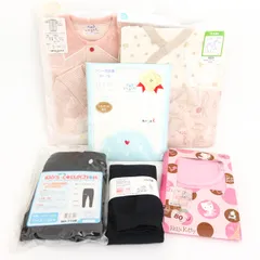 ハローキティ/ユニクロ他 カバーオール・肌着・タイツ 6点セット 未使用 まとめて 大量 キッズ ベビー 女の子用