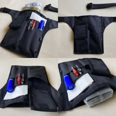 【Ｃ】オリジナル ハンドメイド 仕事 作業 便利 軽量 収納 ウエストポーチ ウエストバッグ ボディバッグ ベルトポーチ スマホポーチ ナースポーチ オーガナイザー 撥水 ナイロン ブラック 黒 メンズ レディース 男女兼用 《サイズ別 3タイプ》