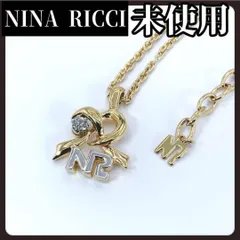 NINA RICCI　ニナリッチ　ゴールド　ネックレス　ロゴ　1粒　ストーン