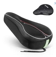 新品　サドルカバー 低反発 クッション 黒と赤 3D構造 　防水カバー付き　スポーツ サドル自転車用シートカバー,人間工学に基づいた,反射性と滑り止め,ソフトロード用品のサムネイル