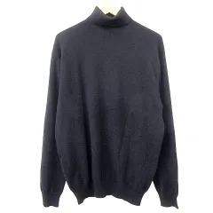 ユニクロ UNIQLO カシミヤ100% ニット セーター タートルネック L 黒 ブラック A0421