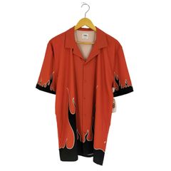 ザラ ZARA ファイヤーパターン オープンカラーシャツ メンズ import：L 