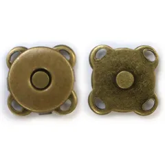 磁気ボタン 【アンティーク ゴールド】 金 縫い付けタイプ 打ち具不要 マグネットボタン 5個入り 【10mm】  B-168