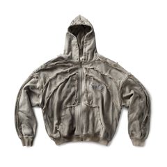 EMOSTANCECLUB WASHED VIENNA HORSE PATCH ZIP UP HOODIE NAVY