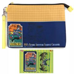 [Used] Bag (Character) The Fool A5 Clutch Bag & IC Card Sticker (Set of 2) Set "JoJo's Bizarre Adventure in J-WORLD TOKYO" Avdol Tarot Reading Prize