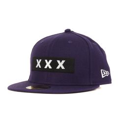 美品 GOD SELECTION XXX ゴッド・セレクション・トリプルエックス キャップ サイズ:7 3/8(58.7cm) 20SS NEW ERA BOXロゴ ベースボールキャップ CAP パープル コラボ 帽子【メンズ】