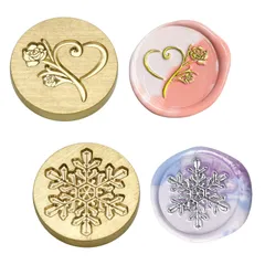 【在庫処分】スタンプ専用ヘッド スタンプ ヘッドの交換 バラ+雪花２個セット DIY シーリングスタンプ 封蝋シール 封筒 招待状 耐熱性