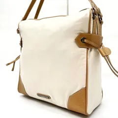 ✨美品✨ BURBERRY バーバリー トートバッグ ハンドバッグ  ロゴ型押し シルバー金具 ロゴ総柄 A4収納 大容量 ナイロン レザー 肩掛け レディース ホワイト 白色 ブラウン 茶色