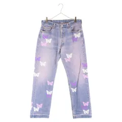 About Dreams アバウトドリームズ Butterfly Denim バタフライペイントデニムパンツ リーバイスリメイク インディゴ