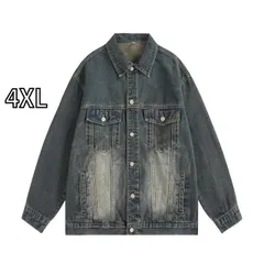 [4XL]春 コーデ メンズ 用 服 シンプル ファッション オシャレ 大人 かっこいい 大きいサイズ ストリート 紳士服 ブラック ウォッシュデニム ジャケット アメリカン レトロ トップス ワーク