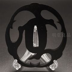 BK0131　日本刀装具　刀鍔　透し　鉄地　透　鍔　刀剣美術　重量：約93G