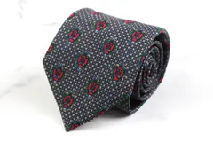 ジバンシィ ブランド ネクタイ 紋章柄 格子柄 小紋柄 シルク イタリア製 PO  メンズ ネイビー GIVENCHY 【中古】