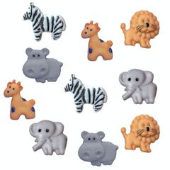 アメリカDress it up! ボタン アニマルキューティーズ 動物 ライオン きりん 象 しまうま B-2869