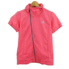 アディダス ブルゾン ジャケット アウター 半袖 クライマプルーフ スポーツウエア レディース Lサイズ ピンク adidas 【中古】